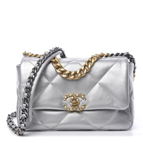 chanel 19 bag silver